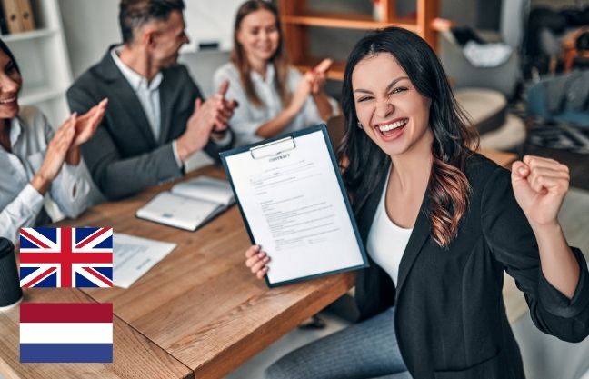 sucesso em entrevistas de trabalho em Inglês e Holandês